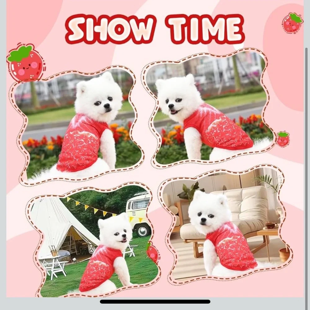 Dog Shirt Strawberry Graphic Cooling Vest Clothing for SMALL Dog NWT